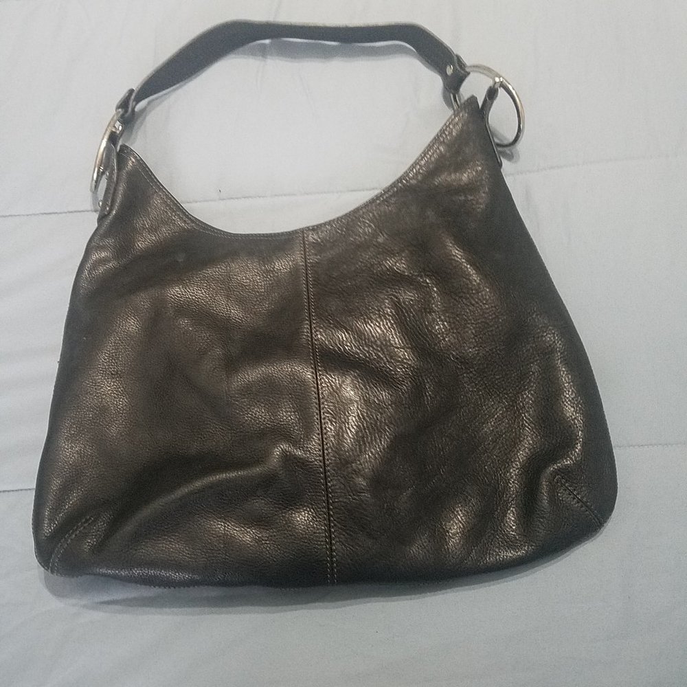 BLACK LEATHER HANDBAG